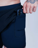Short Masc c/ Short Térmico - Preto