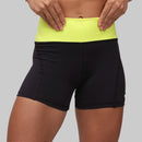 Short fem. Intermed. Cintura Alta BS - Preto / Neon
