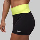 Short fem. Intermed. Cintura Alta BS - Preto / Neon