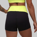 Short fem. Intermed. Cintura Alta BS - Preto / Neon