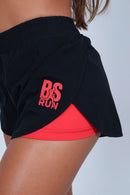 Short Tactel Run Contrastante - Preto