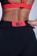 Short Tactel Run Contrastante - Preto