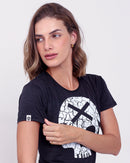 Camiseta Fem Caveira - Preto