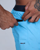 Short Masc c/ Bolso e Zíper - Azul Claro