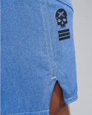 Short Masc c/ Bolso e Zíper - Mescla Azul