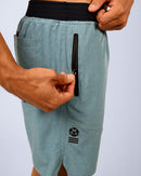 Short Masc c/ Bolso e Zíper - Mescla Verde