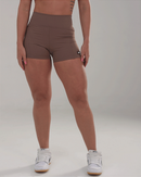 Short Inter Cintura Alta - Castanho