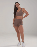 Short Inter Cintura Alta - Castanho