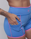 Short Intermediário c/ Bolso e Debrum - Azul Capri