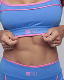 Top Com Alças C/ Debrun - Azul Capri