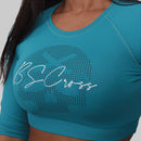 Cropped Raglan  Manga 3/4 - Verde Piscina
